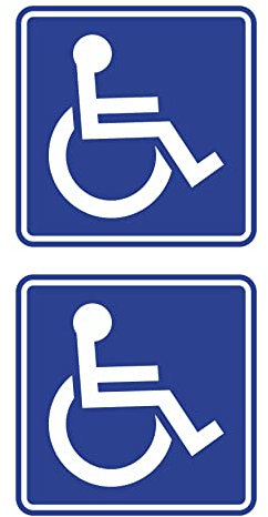 pubblimania 2 Aufkleber für Behinderte. Für den Innengebrauch des Glases (Fensteraufkleber) von Autos, Wohnmobilen, Windschutzscheiben
