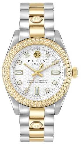 Philipp Plein Damen Analog Quarz Uhr mit Edelstahl Armband mid-33195