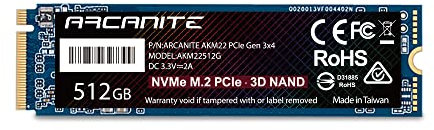 ARCANITE 512 GB NVMe SSD M.2 2280 PCIe Gen 3x4 Disco Duro Sólido Interno SSD