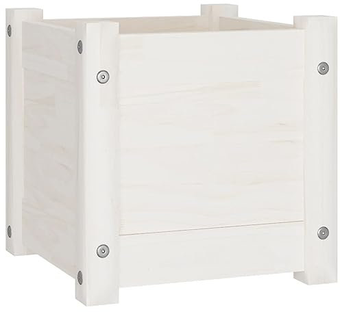 vidaXL Fioriera da Giardino Bianca 31x31x31 cm Legno Massello di Pino
