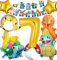 7 Jahr Kindergeburtstag Deko,Geburtstag Dekoration Set,Elfenballon Geburtstagsdeko für Jungen Mädchen Cartoon-Bilder Luftballon,Kinder Geburtstag Luftballons Dekoration (7)