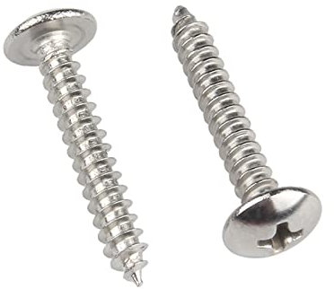 ORANXIN M4 x 6mm 40 Stk Runder Kopf Holzschrauben 304 Edelstahl Kreuzschlitz Mushroom Selbstbohrende Selbstschneidend Schrauben