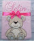 BotoBaby® - Babydecke mit Namen und Geburtsdatum - Geschenk Taufe Geburt ★ (Rosa - Teddybär)