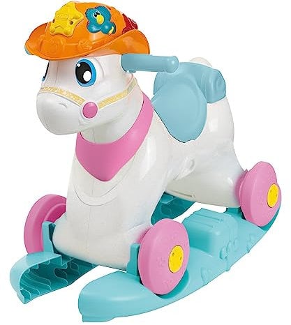 Chicco Caballo Mecedora para niños Miss Baby Rodeo, Juego Educativo e Interactivo, Caballo cabalgable niña con Efectos de Sonido, máximo 25 kg, Juegos para niños 1-3 ANN