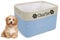 TEAYASON Personalised Dog Toy Box Storage Basket Bin with Handles, Custom Pet's Name Collapsible Food Storage Box, Storage Basket for Organizing Dog Toys, Clothes and Accessories (Blue)