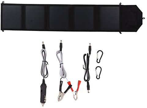 Kit de Panneau Solaire Pliable 50W 2 Chargeur Solaire en Silicium Monocristallin USB pour Camping en Plein Air Randonnée 12V