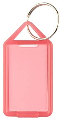 Paulat Klapp-Anhänger, Schlüsselanhänger aus Kunststoff mit Ring, aufklappbar und beidseitig lesbar & beschriftbar, Nr. 12 (mittel), 8 Farben (20 Stück, transparent-rot (25))