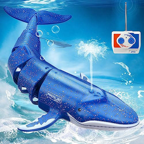Luckits Ferngesteuertes Hai-Spielzeug, RC Boot Simulation Hai, Shark Spielzeug Pool Wasserspielzeug, Elektrischer Boot ferngesteuert Spielzeug Geschenk für 6+ Jahre alte Jungen und Mädchen