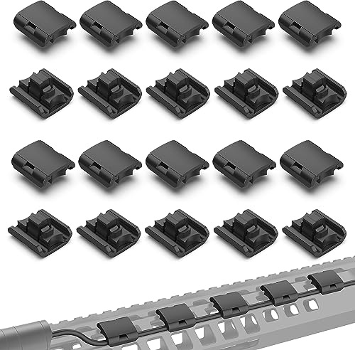 CKPART 20PCS Wire Control Kit Cable Management for MLOC,Light Picatinny Pressure Switch Cable Clips Compatible，Flashlight Laser Wire Clips Pressure Switch Compatible with Mloc(Removable Recessed)