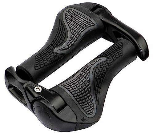 CalmGeek Fahrradgriffe Fahrradlenker Griffe mit Gummi Verriegelungsklemmen, Ergonomisch Fahrradlenker für 22.2mm Lenker für Meisten Fahrradtypen, Einschließlich Mountain, Citybikes (Schwarz)