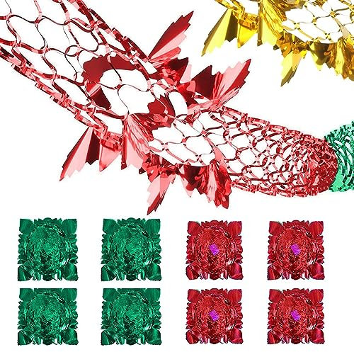 8 Pcs Christmas Ceiling Decorations - Hanging Swirls for Xmas, New Year & Party Supplies