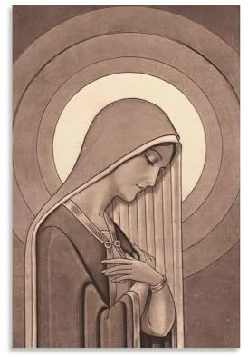 Khglxm Vintage-Poster, betende Jungfrau Maria, Wandkunst, Gemälde, Leinwand, Wanddekoration, Wohnzimmer-Dekor, ästhetische Drucke, 40 x 60 cm, ungerahmt