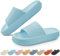 BHFRGAS Cloud Sliders Women Men，Cloud Slippers with Thick Outsole，Non-Slip Soft Summer Mens Womens Slippers Flip Flops，Shower Bathroom Slippers Pillow Slides for Beach,Pool and Outdoor，Blue,5-5.5 UK