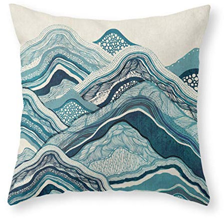 Copricuscini Arredo Casa, Escursione In Montagna Blu Morbido Cuscino Quadrate Federe Per Cuscini Cuscino Copricuscini Per Camera Da Letto Casa Regali 45X45Cm