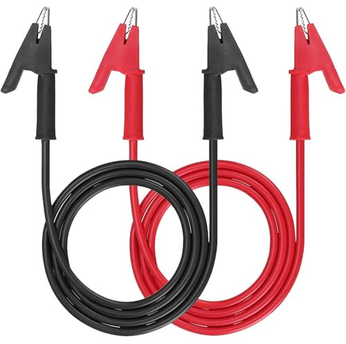 2 Cavi di Misurazione del Morsetto a Coccodrillo a due Lati con Clip Isolanti. Testare Il Cavo in Rame Flessibile per Test Elettrici