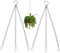 xtralotz Hanging Basket Chains 3-Point Heavy Duty 16 inch (40.5cm) Rust Resistant Metal Chain for Hanging Baskets Bird Feeders Outdoor Garden Accessories Ornaments and Planters 2 Pack Silver