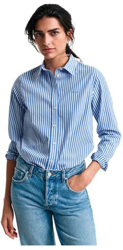 GANT Damen REG Classic POPLIN Striped Shirt Bluse, Sailor Blue, 36