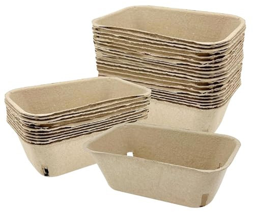 Farmers Market Basket | 30 Pack Pulp Fiber Berry Baskets for, Thick Fruit Cartons | Ventilated Fruit and Veggie Basket, Stackable Strawberry Berry Picking Basket for Home, Market, Store