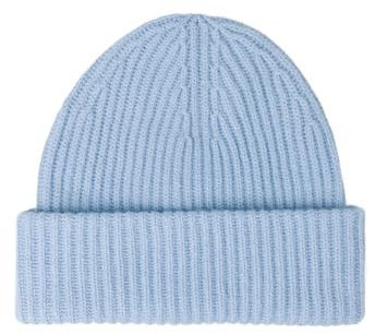 Style & Republic Kaschmir Mütze-Beanie Damen aus 100% Cashmere - Dein kuscheliger Premium Beanie für stilvolle Herbst- & Winter-Momente - Pastel Blue Melange