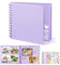 DazSpirit Album Fotografico Personalizzabile, 6-inch Album Foto, Scrapbook Quadrato con Copertina Rigida con 5 adesivi, Album Fai Da Te per Matrimoni, Neonati e Anniversari, 40 Pagine, Viola