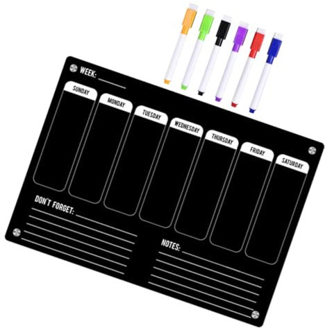 FUNOMOCYA Magnetic Fridge Dry Erase Board Wall Calendar Office Board Acrylic Magnetic Erase Note Pad