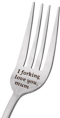 Christmas Gifts for Mum from Son Daughter I Love You Mum Gifts for Mummy Mom Birthday Retirement Gifts for Mum Mother I Forking Love You Mum Fork Gift for Mum Mummy Dessert Fork for Mum