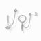 Creolen Ohrringe Hängend für Damen, Doppel Piercing Ohrstecker Creolen mit Kette, Hypoallergen Ohrringe mit Zirkonia, Stern Hängeohrringe Silber Schmuck, Knorpel Ohrringe Set