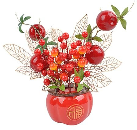 KESOTO Arrangement Floral pour Le Nouvel An Chinois, Décor de Printemps pour Bureau et Salle à Manger, Style A