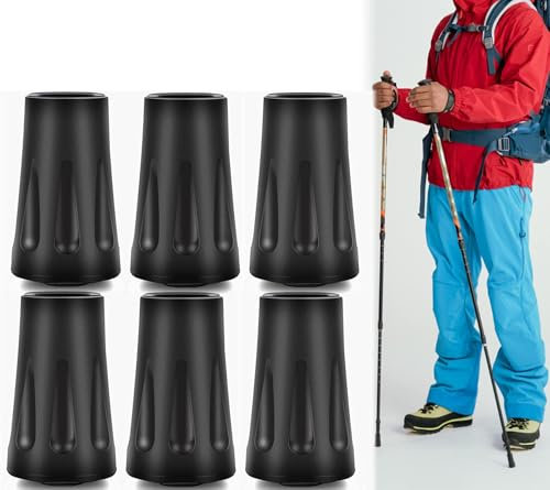 6 Stück Nordic Walking Gummipuffer – Für alle Stöcke bis 11mm Durchmesser
