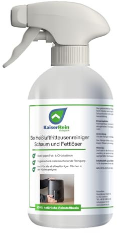 KaiserRein Bio Heißluftfritteusenreiniger Schaum und Fettlöser I Profi Fettlöser Spray I Küchenreiniger I Entfernt effektiv Fett und Verschmutzungen