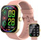 Smartwatch Damen Herren, 1.96 HD Fitnessuhr mit Telefonfunktion, Smart Watch mit Pulsuhr/Schlafmonitor, Fitness Tracker Schrittzähler Uhr, 100+ Sportmodi Sportuhr IP68 Wasserdicht für Android iOS