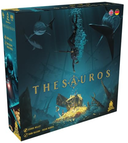 Thesauros – Strategisches Eurogame um Schatzsuche & Budgetmanagement – Worker Placement mit Tiefsee-Setting – Solo- & Expertenmodus – Deutsch & Englisch – ELZNIR Games