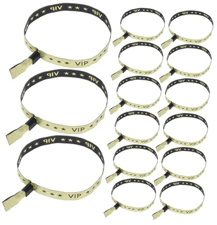 FUNOMOCYA 20 Stück Vip Armbänder Gold Wasserfest Party Einlassbänder für Events Festivals Konzerte Feste Elegante Langlebige Kontrollbänder für Veranstaltungszugang