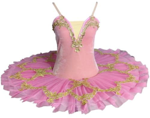 Dianzan Balletttrikots Für Damen, Schwanensee-ballettkleid Pailletten, Perlen Und Goldener Stickerei, Leibchen Und, Trikot Zum Üben