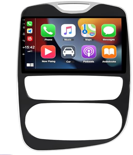 10 inch Android 14 Car Stereo for Renault Clio 4 2012-2019, 2 Din Car Radio Wireless Carplay Android Bluetooth Head Unit DAB Radio GPS Navigation FM/RDS AHD Backup Camera Mirror Link 4+64G