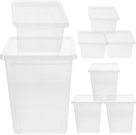 SHINEOFI 8 Stück Tragbares und Multifunktionales Reptilien Terrarium aus Pp für Spinnen und Schlangen Transparent für Außeneinsatz