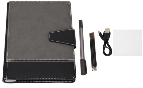 Pwshymi Digital Smart Pen Erasable Notebook Set Reusable Writing Pad for Business Meetings, PU Material