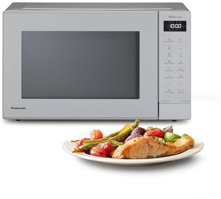 Panasonic NN-GT66QMEPG 31L Forno a Microonde Combi Grill, 1000W, Cottura Combinata, 7 Livelli di Potenza, Turbo Defrost, LED, Piatto Rotante, Argento