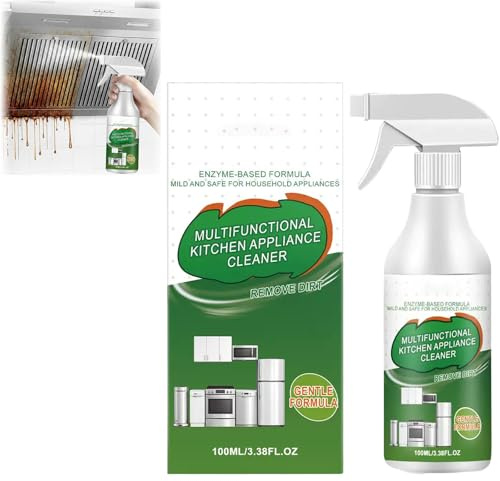Nettoyant de cuisine multifonction, dégraissant lourd, spray nettoyant en acier inoxydable, doux pour les surfaces, dégraissant pour cuisinière, four et micro-ondes (1)