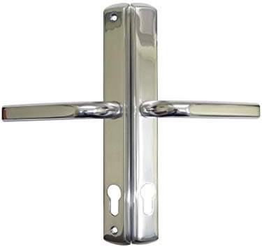 Gardinia Upvc Door Handle 240mm Screw Centres with Springs 278mm Long 92pz Chrome