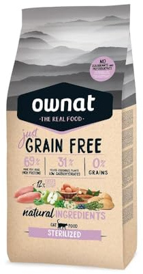 Optima Ownat Just Grain Free sterilized pienso para Gatos esterilizados Pollo