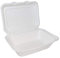 Thali Outlet - 125 x Biodegradable 7x5 White Lunch Burger Single Compartment Box - Bagasse Disposable Paper Hot Food - Great for Take Away's/Cafe's/Events/Professional/Parties