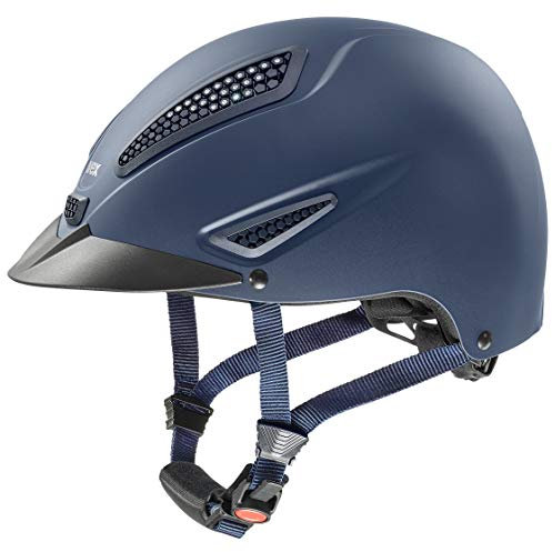 uvex perfexxion II Glamour - robuster Reithelm für Damen und Herren - individuelle Größenanpassung - optimale Belüftung - Blue matt - 54-55 cm