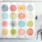 ABAKUHAUS Abstrakt Duschvorhang, Childish Joyful Zusammenfassung, Stoffliches Gewebe Badezimmerdekorationsset mit Haken, 175 x 240 cm, Orange Coral