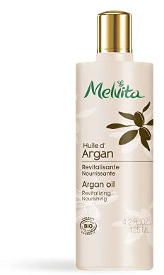 Melvita, Huile d'Argan Bio, 125 ml, Nourrit et hydrate la peau, cheveux et ongles, 100% naturelle, riche en acides gras essentiels, idéale pour tous types de peau