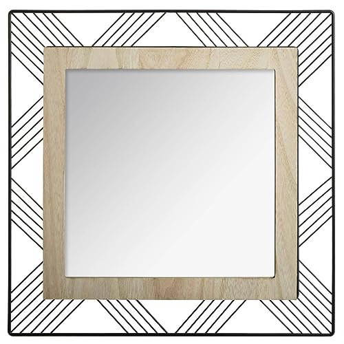 Atmosphera - Spiegel Joe - Metall und Holz - schwarz - 45x45 cm - Model 2