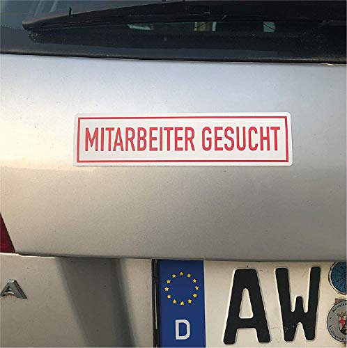 ONK Magnetschild 20 x 5 cm für PKW - magnetisch - Vinyl - einfach zu entfernen (5 Mitarbeiter, simpel)