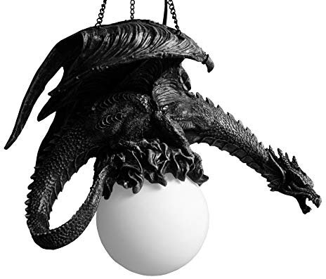 colourliving Drachenlampe Drachenfigur DRABULA Deckenlampe Drachen Figur Deckenleuchte schwarz Pendelleuchte