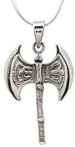 TreasureBay Herren-Halskette aus 925er Sterlingsilber mit Wikinger-Axt-Anhänger an Kette – Herren-/Damen-Halskette, Sterling Silber