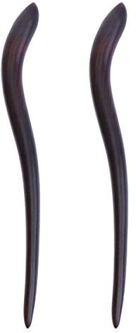 Beaupretty - Palitos de pelo de madera japonesa, cortados a mano, 2 unidades
